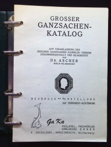 Grosser Ganzsachen-Katalog Auf Veranlassung des Berliner Ganzsachen...-ASCHER