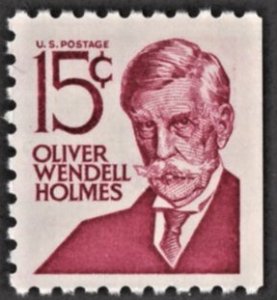 US 1288b MNH VF 15 Cent Oliver Wendall Holmes Mottled Tagging, Dull Gum