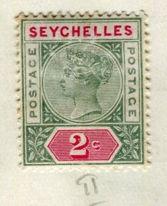 SEYCHELLES; 1890-92 early classic QV issue Mint hinged 2c. value Die II