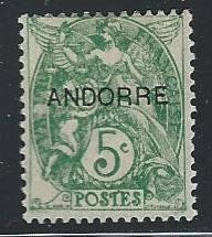 FRENCH ANDORRA mh gum has light tone see scan S.C. 4