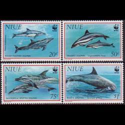 NIUE 1993 - Scott# 651-4 WWF-Dolphin Set of 4 NH