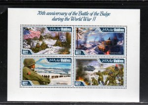 MALDIVES #3169 2014 BATTLE OF THE BULGE 70TH ANNIV. MINT VF NH O.G M/S