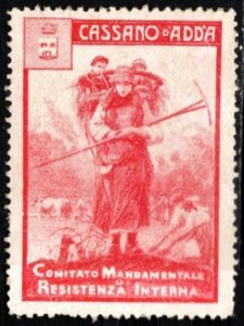 Vintage Italy Poster Stamp Cassano District Committee of Internal Resistance