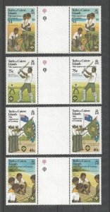 1982 Turks & Caicos 75th ann Scouting cricket gutter pair