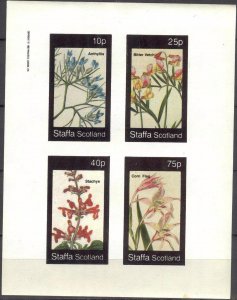 {ST261} Staffa Scotland Flowers (2) Sh. of 4 Imperf. MNH Local Cinderella !!