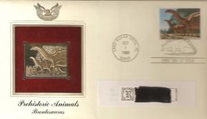 US 2425 FDC Brontosaurus Dinosaur with Gold Replica