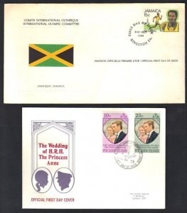 BRITISH COMMONWEALTH 1960-70's COLL. OF 20 FDC's W/ DIFF. TOPICS TURKS & CAICOS,