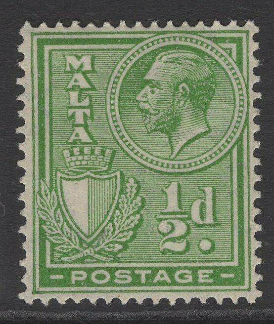 MALTA SG158 1926 ½d YELLOW-GREEN MTD MINT