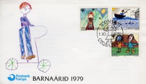 Faroe Islands  1979 Year of the Child Set (3)  Sc#45/47   FDC