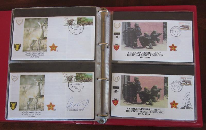 South Africa Military Covers Collection, 100+/- in padded album, many signed.