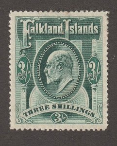 EDSROOM-14851 Falkland Islands 28 HR 1904 High Value Edward VII CV$180