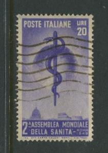 Italy - Scott 522 - General Issue -1949 - Used - Single 20 l Stamp