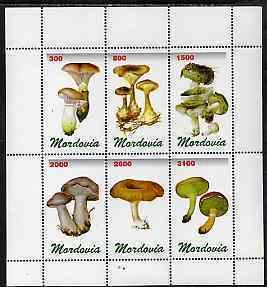 MORDOVIA - 1998 - Fungi #2 - Perf 6v Sheet - Mint Never Hinged - Private Issue