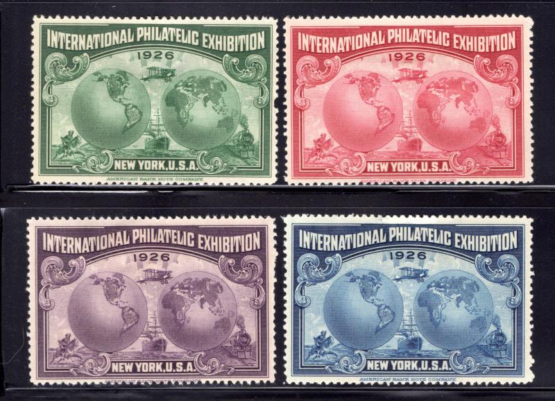 1926 New York, International Philatelic Exhibition, Cinderella set of 4, MHOG