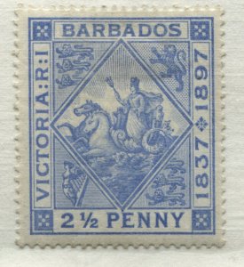 Barbados QV 1897 2 1/2d ultra mint o.g. hinged