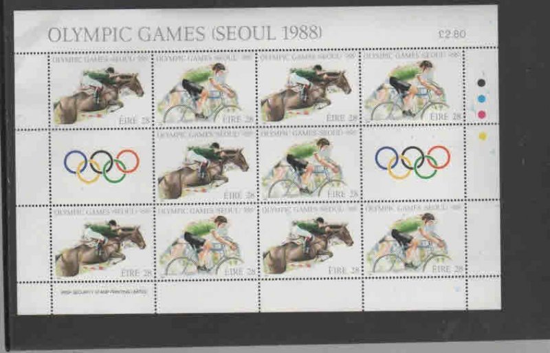 IRELAND #712-713  1988 SUMMER OLYMPICS    MINT  VF NH  O.G  SHEET 10 + 2l