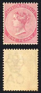 Jamaica SG18 1883-97 1d Rose Wmk Crown CA M/M