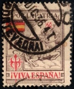 1936 Spanish Civil War Provincial Tax Viva Espana Por La Patria 10 Cents Used