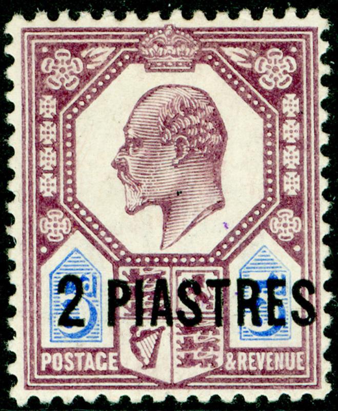 BRITISH LEVANT SG14a, 2pi on 5d dull purple & ultramarine, LH MINT. Cat £28. 