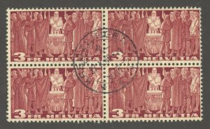 Switzerland Scott 284a Used NH Block of 4 - 1942 Citizens Voting - SCV $3.00