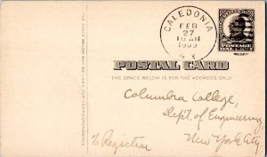 United States New York Caledonia 1909 duplex  Postal Card.