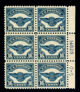 MOMEN: US STAMPS #C5 PLATE BLOCK MINT OG NH FRESH LOT #70046