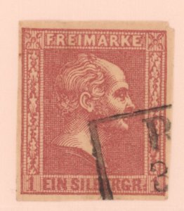 German States- Prussia, Scott #11, Used, partial box cancel
