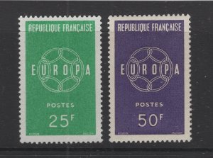 France #929-30  (1959 Europa set) VFMNH CV $1.40