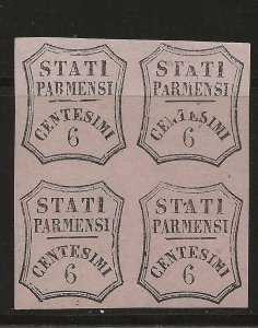 Italy Parma PR1 Sas 1 Block MNH VF Signed 1853 SCV $9600.00