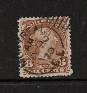 Canada #27 Very Fine Used With Ideal MY 30 1870 CDS Cancel