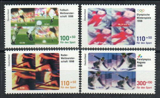 Germany Stamp B827-B830  - 98 Winter Olympics, World Cup Soccer