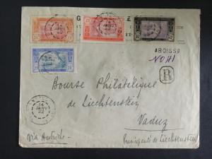 1922 Abidjan Ivory Coast Cover To Lichtenstein Multi Franked Red Wax Seal