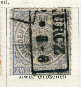 GERMANY; NORTHERN STATES 1860s classic fine used 2g. value Postmark