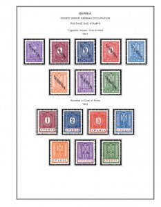 COLOR PRINTED OCCUPIED SERBIA +  YUGOSLAVIA 1941-1945 STAMP ALBUM PAGES (23 pgs)