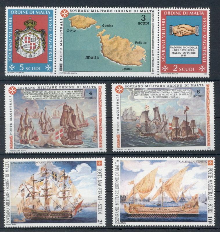 Ships Navigation Flags Maps Transport Sovereign Order of Malta 13 MNH stamps set