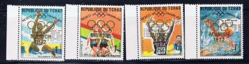 Chad 251A-C NH 1972 Munich Olympics Overprint 