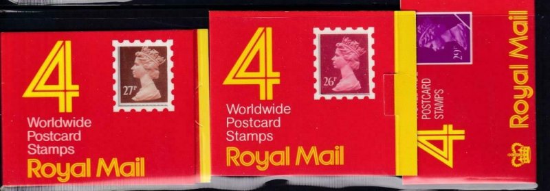 GB BK # 446,456,478 VF-MNH  3 DIFFERENT COVERS BOOKLETS PO FRESH CAT VALUE $65+