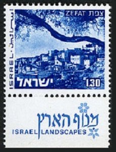 Israel 472B-tab two stamps, MNH. Michel 625x. Landscapes: Zefat, 1974.