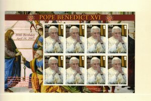 TURKS & CAICOS ISL. Sc 1487 NH MINISHEET OF 2007 - POPE BENEDICT XVI - (WG15)