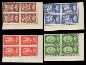 MOMEN: GREAT BRITAIN SG #509-512 1951 BLOCKS MINT OG NH £400++ LOT #67855