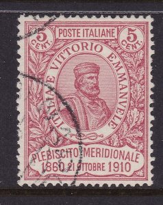 Italy Scott 117, 1910 5c Garibaldi VF Used. Scott $125