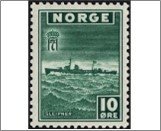 Norway Mint NK 333 Destroyer Sleipner 10 Øre Dark blue green