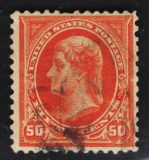 US #275 50c Orange Jefferson USED SCV $40