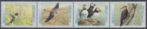 Canada - #1594ai Birds Of Canada, MF Paper, Strip of Four - MNH