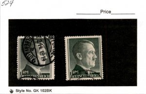 Germany, Postage Stamp, #524 (2 Ea) Used, 1944 World War 2, Hitler (AO)