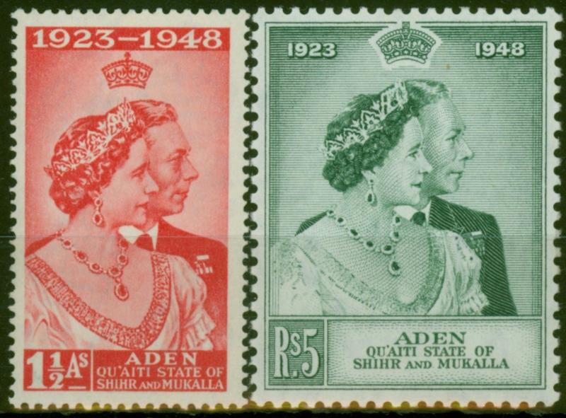 Aden Hadhramaut 1949 RSW set of 2 SG14-15 Fine Lightly Mtd Mint 