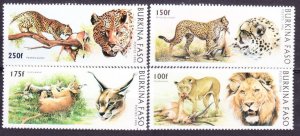 1996 Burkina Faso 1437-1440 Cats - Lions