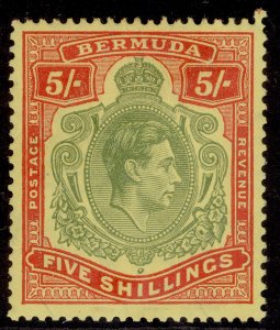 BERMUDA GVI SG118f, 5s yellow-green & red/pale yellow, M MINT. Cat £35.