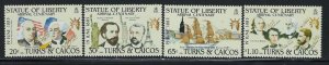 Turks and Caicos 661-64 MNH 1985 Statue of Liberty (fe1790)