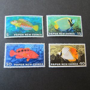 Papua New Guinea Sc 442-445 fish set MH (pencil Sc bacK)